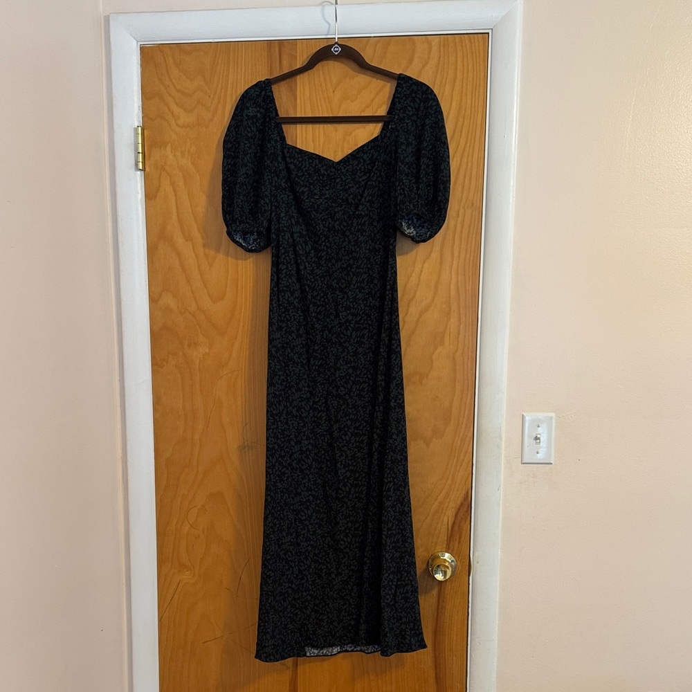 Madewell puff sleeve sweetheart midi dress in floral NWT